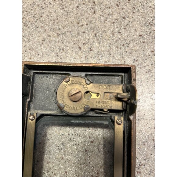 1920's US Brass Post Office Door Glass in Window Antique Collectible Textured - Picture 5 of 7